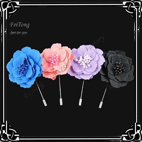 Wholesale - Fashion Women 6CM fabric flower brooch pins stick pins 24pcs/lot free shipping