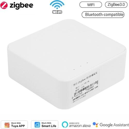 Zigbee Hub Bluetooth WiFi 3 Mode Multi-protocol Gateway,Tuya Smart Life APP Remote Control,Alexa Google Home Voice,Automation