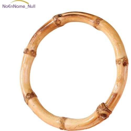 1 x Round Bamboo Bag Handle for Handcrafted Handbag DIY Accessories JUL29