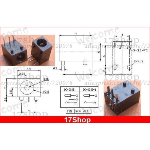 10PC 3.5mm X 1.3MM DC sockets jack Female PCB DC Power Charger sockets Soldering