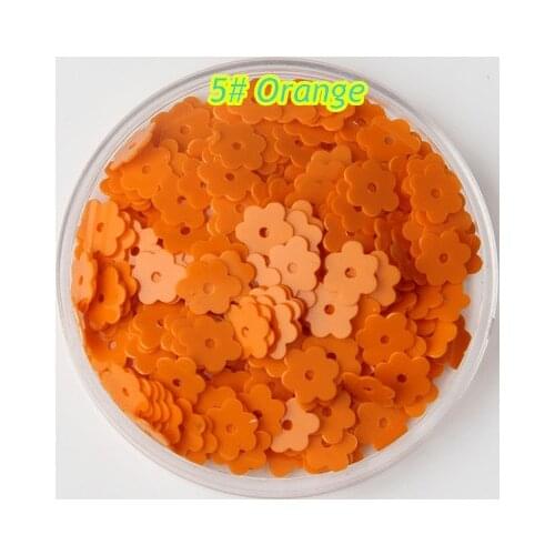3000pcs/lot PVC Sequins 6mm Flower With 1 Center Hole Plum Blossom Flat Loose Sequins DIY Sewing Materials Solid Orange