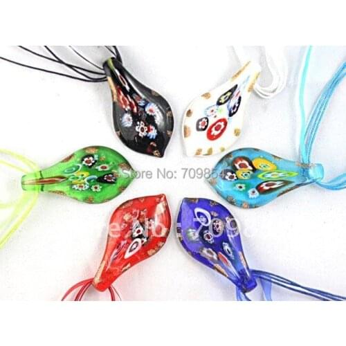 62*33mm mix color Murano Glass Lampwork decoration pendant 12pcs/#Nx1