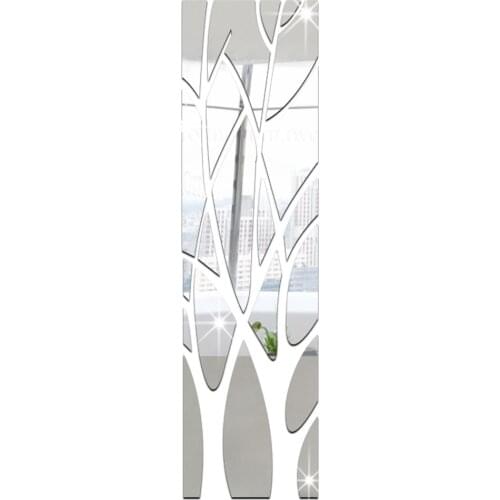 Acrylic Mirror Wall Stickers Tree Shape 11.56x53.14inch 3D DIY Wall Sticker Decoration for TV Background Home Decor Modern Art