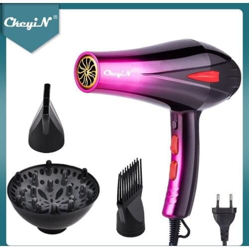 CkeyiN 4000W Hair Dryer Powerful Salon Fast Styling Blow Dryer Quick Drying Temperature Adjustable Blow Dryer With Two Nozzles