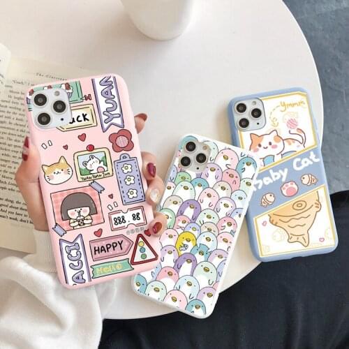 Cute Girl Cat Phone For Samsung Galaxy A50 A51 A52 A70 A71 A72 A32 A31 A40 A21S A12 A10 S21 S20 FE S10 S9 Plus S10E Cover Case