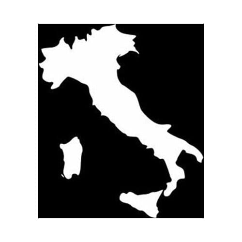 Black/Sliver Italy Decal Map of Italy Decal Rear Windshield Decal Waterproof Window Trunk Decor S984