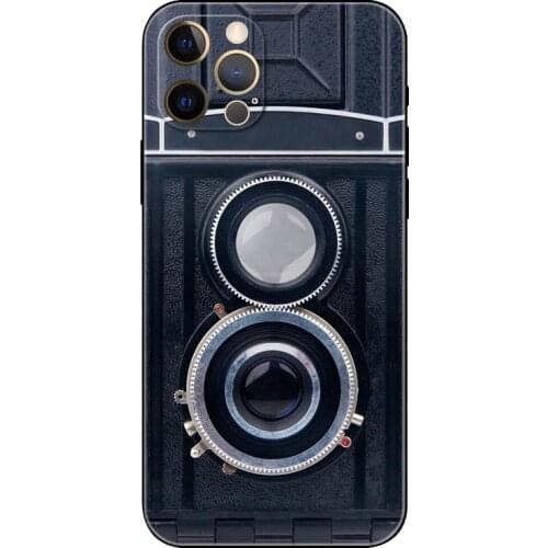 Black tpu case for iphone 5 5s se 2020 6 6s 7 8 plus x 10 XR XS 11 12 mini pro MAX back cover retro camera beer fashion design