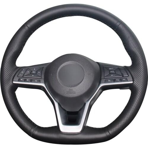 Black Synthetic Leather Car Steering Wheel Cover for Nissan X-Trail 2017