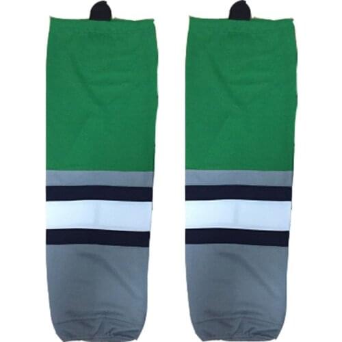 COLDINDOOR 100% Polyester green Ice Hockey Socks Cheap Shin Guards W008