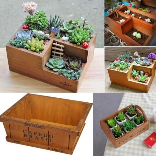 Wooden Flower Pots for Succulent Plants Nursery Garden Planter Window Box Flower Trough Pot Plants Garden Supplies