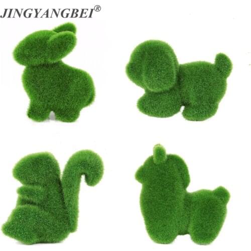 4pcs/lot Artificial Grass Turf Small Cute Simulation Fake Animals Toy Flower Decorations land Christmas Decor Bonsai decoration