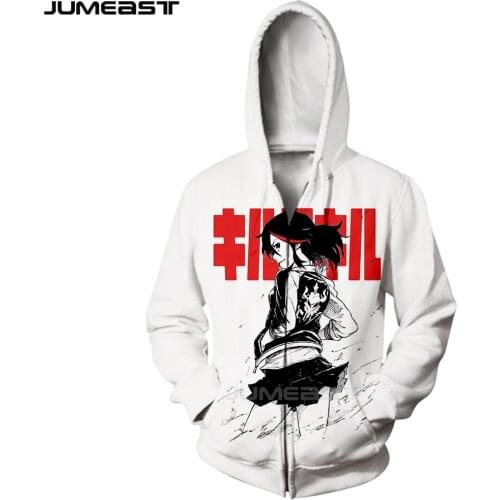 Jumeast Brand Men Women 3D Printed Kill La Kill Long Sleeve Jacket Sport Pullover Fashion Spring Zipper Hoodies
