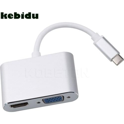 Kebidu Hot USB C HDMI-compatible VGA Adapter USB Type-c to HDMI -compatible 4K Male to Female for MacBook Pro