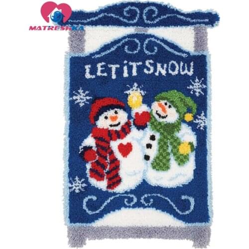 Merry Christmas Latch Hook Rug Kits Flowers Needlework undefined carpet embroidery Rug latch hook kits floor carpet diy rug