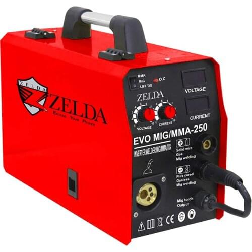 IGBT dc inverter MIG/TIG/MMA 3 IN 1 multifunction 250amp mig welding machine