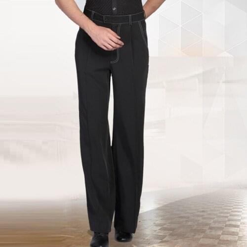 Mens Dancer Trousers Male National Standard Dance Pant Adult Modern Latin Dance Suit Boy Ballroom Dance Spandex Trousers B-6984