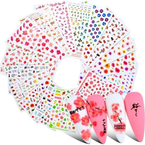 LCJ Flower Nail Stickers Snake Animal Design Black Snake Tattoo Manicure Dragon Nail Decals Slider Water Wraps Tool