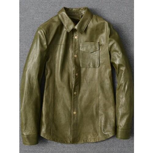 New Style High-end Genuine Leather Shirt Men Sheepskin Thin Jacket Mens No Lining Original Spring and Autumn Jackets