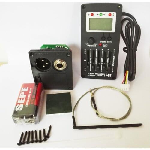 2019 New + Factory + F-5T 5 Band Equalizer & tuner acoustic Guitar Preamp Pickup EQ F-4T deluxe acoustic preamp acoustic pickup