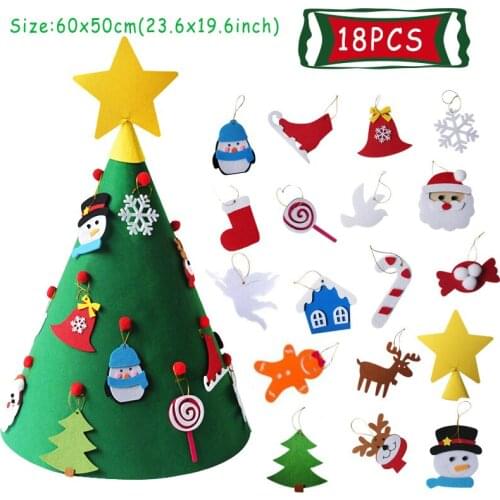 Christmas Decor for Home Tree Hanging Christmas Decoration Childrens Handmade Diy Three-dimensional Felt Cloth Christmas Tree