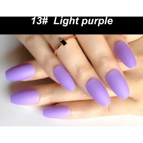 Wholesale Coffin Fake Nails Matte Wine Red Frosted Press On Nails Coloured White Black Peacock blue False Nails