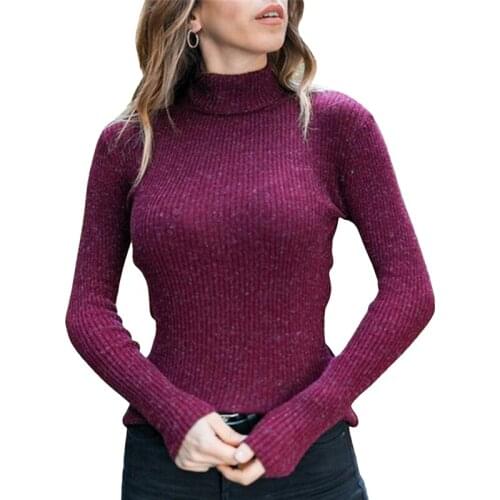 2021 Autumn Sweater Women Winter High Elastic Solid Sweater Harajuku Turtleneck Sweater Slim Sexy Bottoming Shirt Pullovers