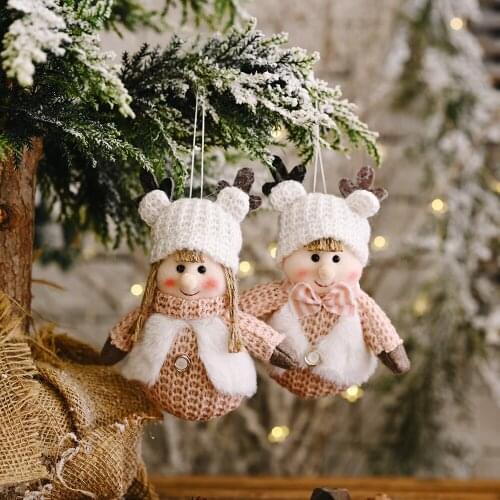 Christmas Decorations for Tree Hanging Pendant Cute Figure Kids Toys Festival Gift Figurines Red Xmas Tree Ornaments Navidad