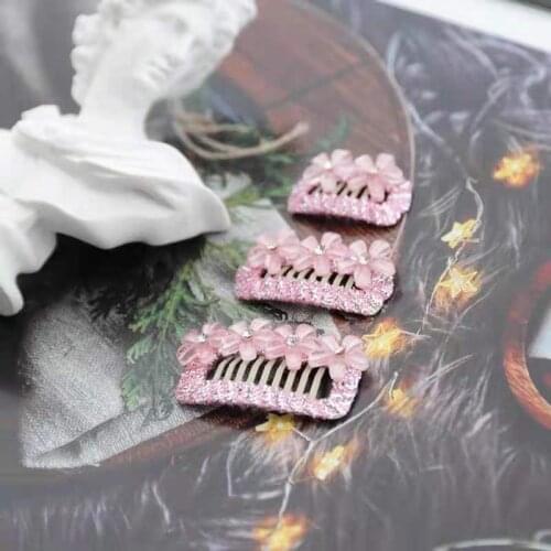 Dogs Cat Hairpin Hair Comb 2.3cm 2.8cm 3.2cm Hair Accessories Cute Pet Cat And Dog Green onions with florets Hairpin