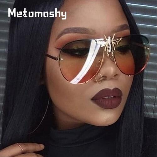 Luxury Bee Sunglasse Women 2020 Punk Shades Male Brand Designer Sun Glasses Gradient Lens Mirror Ladies UV400 Oculos Eyewear