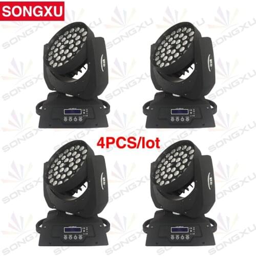 SONGXU 4pcs/lot 36x10W 4in1 LED Zoom Wash Moving Head Light LED Washer Light with Zoom Function /SX-MH3610Z