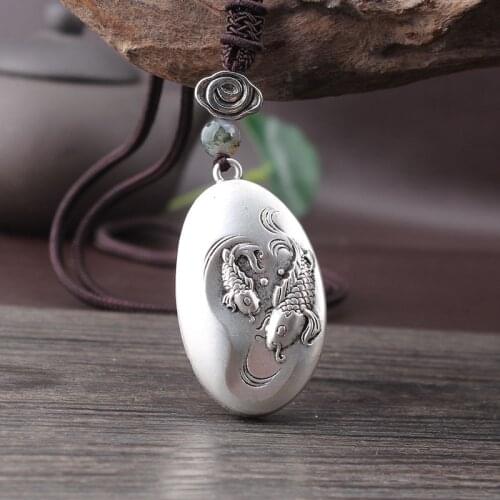 Unisex Women Vintage Ethnic Style Pendants Necklaces Carved Necklace Sweater Chain Choker Jewelry