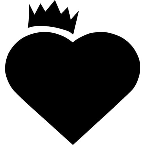14.6X15.7CM Creative Love Heart Crown Vinyl Car Stickers Decals Trunk Decoration