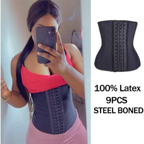 YAGIMI Women Shapewear Fajas Colombian Girdles Latex Waist Trainer 9 Steel Boned Body Shaper Tummy Control Lose Weight Belt