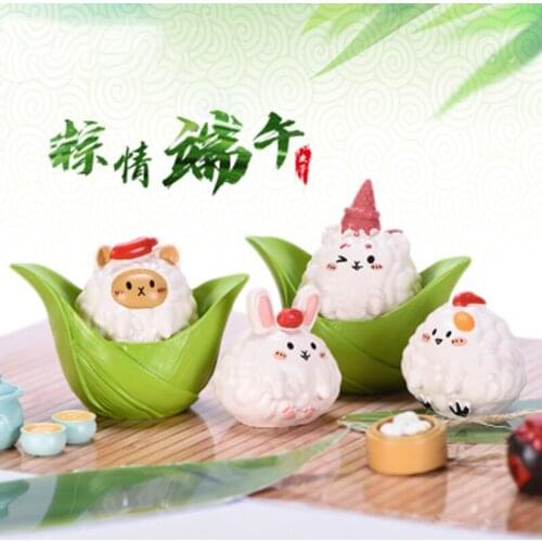 ZOCDOU 1 Piece Dragon Boat Festival Cute Dumplings Model Small Statue Little Figurine Crafts Figure Ornament PVC DIY Miniatures