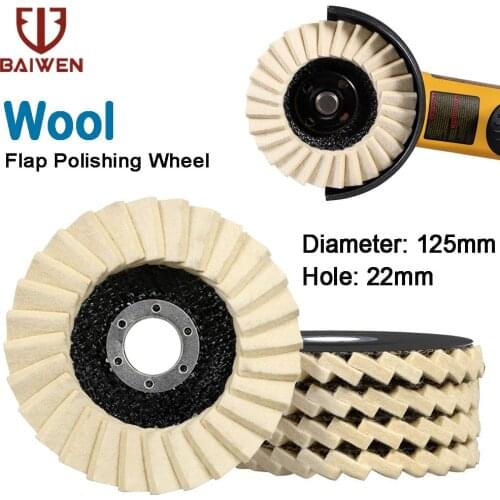 1-10Pcs 5Inch 125mm Round Polishing Wheel Stianless Steel Wool Felt Flap Buffing Polishers Pads Buffer Disc for Angle Grinder
