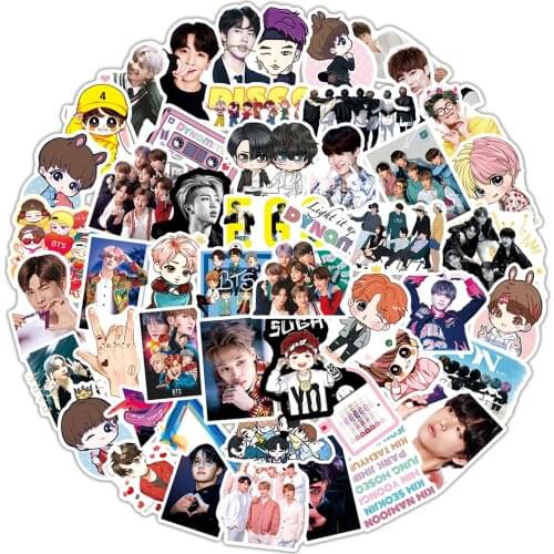 10/30/50PCS Korea Stars Group Kpop Fashion Idols Stickers DIY Car Bike Travel Luggage Laptop Cool Decal Sticker for Girl Gift