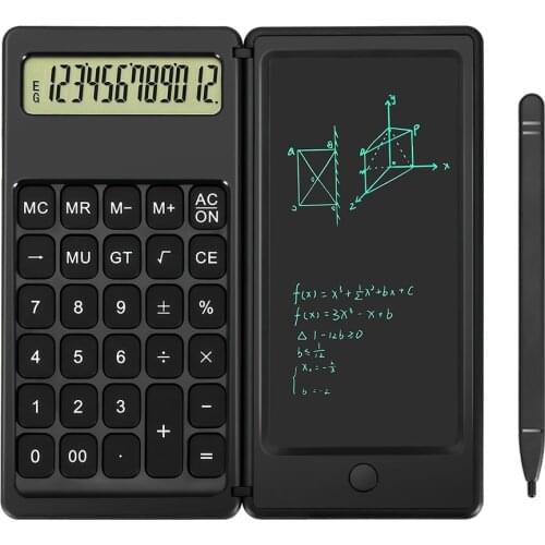 12-Digit Calculator Folding Calculator With LCD Handwriting Board Pen 6 Inch LCD Writing Tablet Stylus Pen for Office Study Work