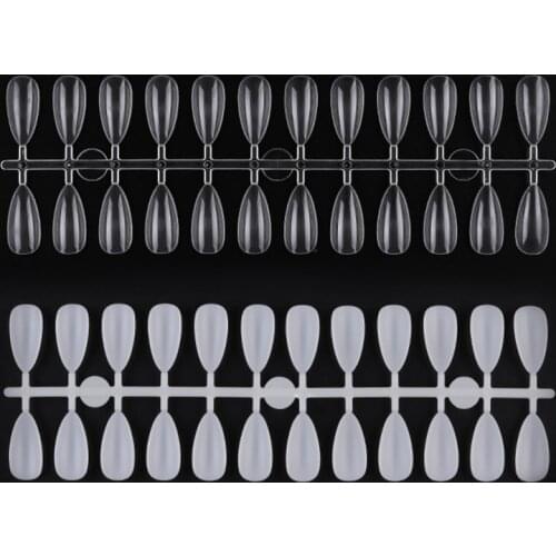 120pcs/set Almond Shape False Nail Tips Nature Clear Full Cover Fake Nails For Gel Polish Color Card Display Tools