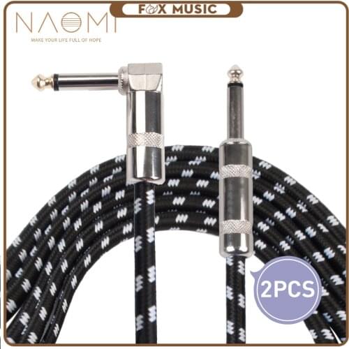 2PCS Braided Guitar Cable 3M Guitar Line 6.35mm Bass Conductor Guitar Effect Speaker Cable For Electric Instruments New