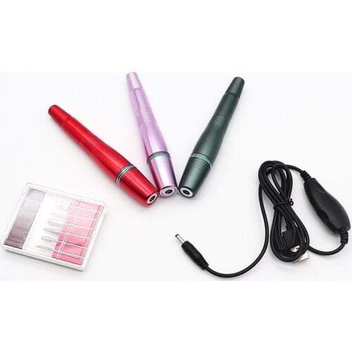 3 Color USB Small Electric Nail File Nail Polisher Drill Bits for Nails Kit Para Manicure Y Pedicure Nail Machine Nail Drill Set