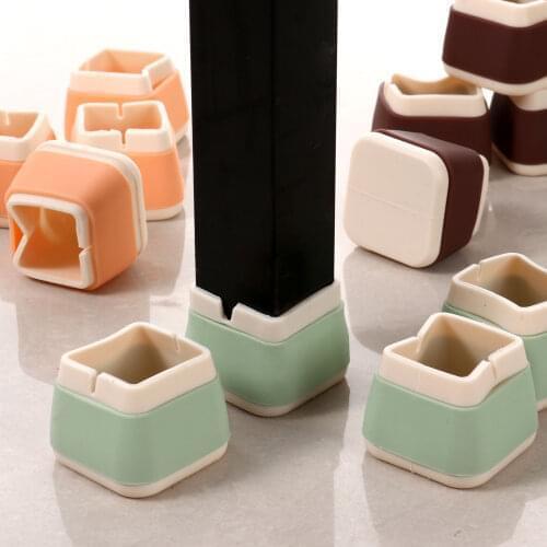 4Pcs Chairs Floor Protectors Silicone Furniture Table Feet Covers Anti Slip Chair Leg Caps Non-slip Table Chair Bottom Foot Mat