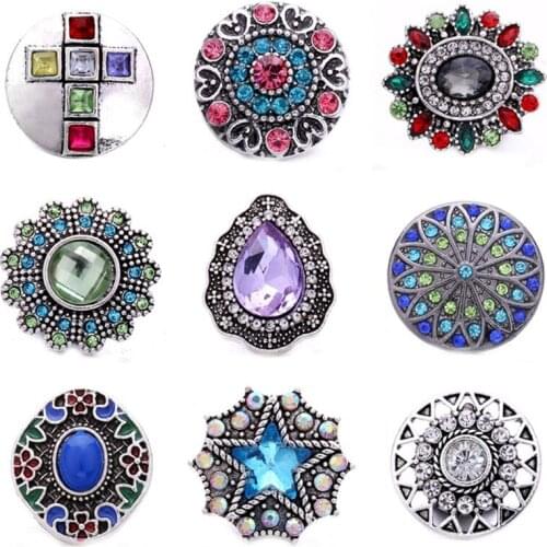 5pcs/lot New 18mm Snap Jewelry Flower Bird Eyes Heart Love Wings Cross Design Snap Buttons Fit Christmas Snaps Bracelet