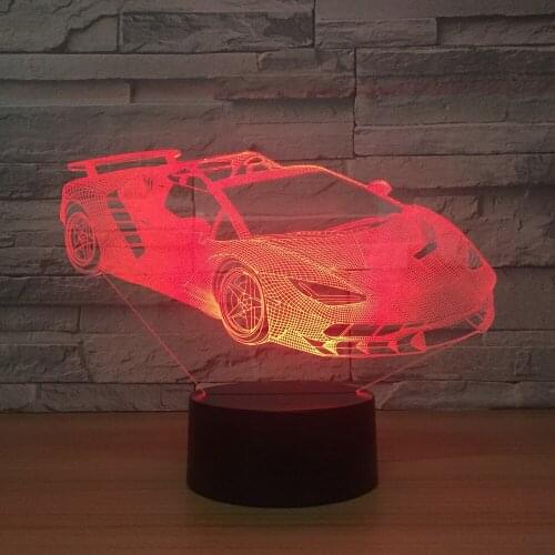 Sports Cars Acrylic 3d Lamps Creative Gifts Remote Touch switch Night Lights Christmas decorations gift for baby room lights