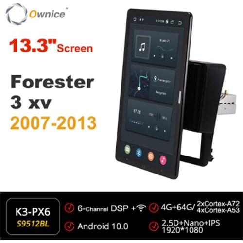 Ownice 1080P Android 10.0 Car Radio For Subaru Forester 3 xv 2007 - 2013 GPS Multimedia Player Head Unit 13.3" IPS Rotatable