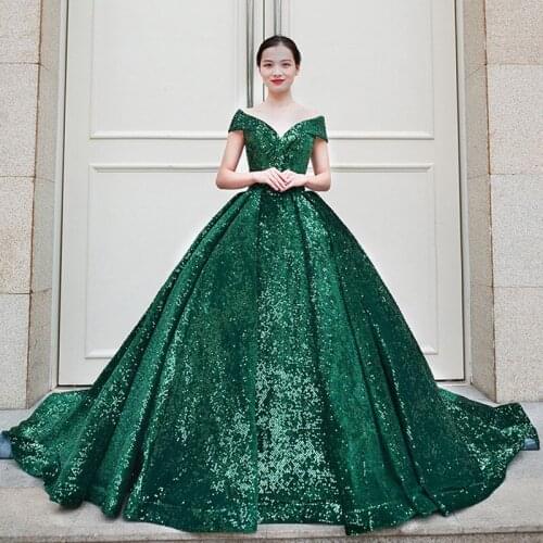 Ball Gown Wedding Bride Married Dress Birthday Party Evening Princess Dresses Host Catwalk Show New Big Tail [917]