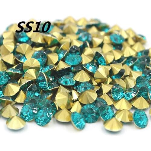 Free shipping New SS10 1440pcs(10G) Peacock blue Color Resin rhinestones Pointback for Nail Art /Bags/Garment/Shoes Decoration