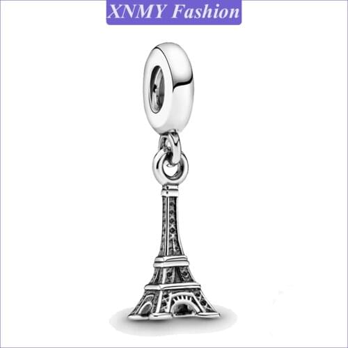New Silver Color Paris Eiffel Tower Dangle Charm Fit European Pandora Charms Bracelets Beads For Women Jewelry Making Berloque
