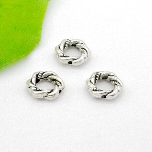 Free Shipping 200Pcs Tibetan Silver Tone Flowers spacer beads 11x3.5mm For Jewelry Making Craft DIY