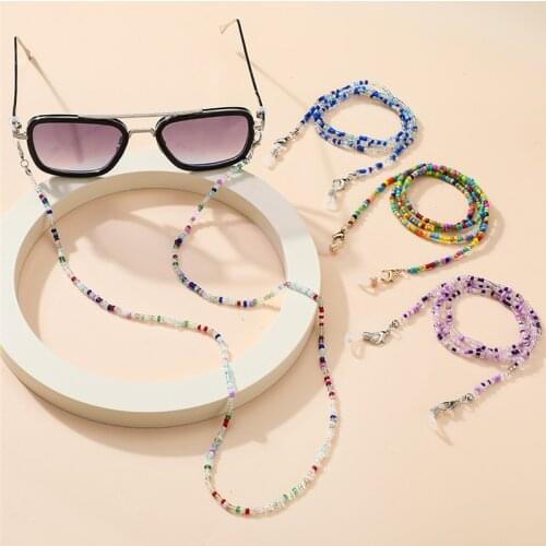 Bohemian Ethnic Colorful Beaded Glasses Chains Women Face Mask Lanyards Anti Slip Womens Neck Chain For Eyeglass Sunglasses