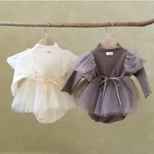 Baby romper Summer ruffles tulle princess girls jumpsuit cotton linen infant baby bodysuit for girls clothing set toddler onesie
